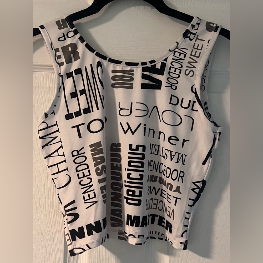 Women's New Mix Graffiti Sleeveless Sleep Crop Tank